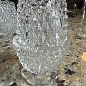 Clear diamond point Glass fairy lamp